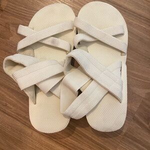 Strappy cream sandals size 6 1/2